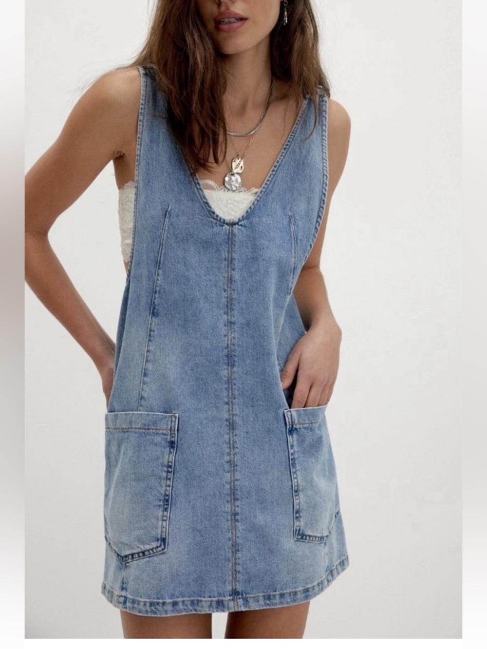 Free People We The Free High Roller Follow Your Heart Denim Skirtall NWT Size L